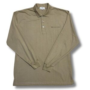 GIORGIO ARMANI Men's Long Sleeve Polo Shirt, Beige
